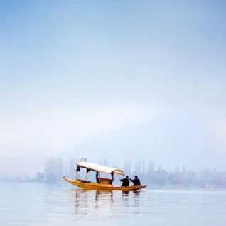 Shikara on Dal Lake near Srinagar homestays in Kashmir